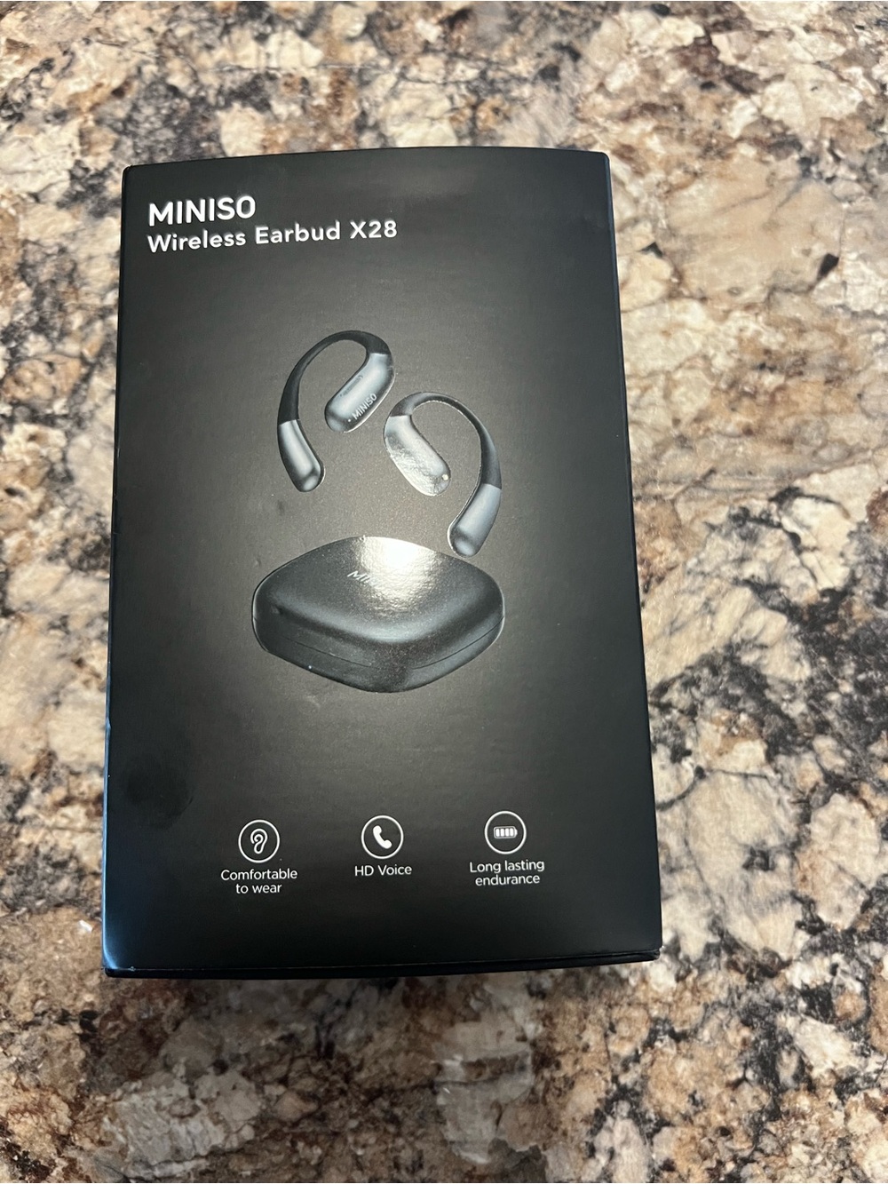 MINISO Wireless Earbud X28 in Black - Bluetooth Earbuds with Charging Case